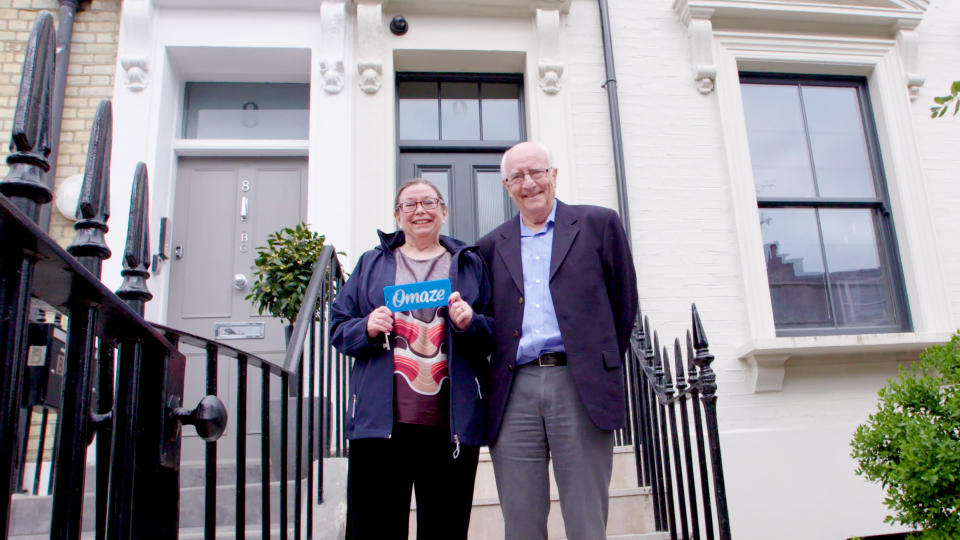 Marilyn Pratt and her husband David who won the £3 million Fulham home. (PA)