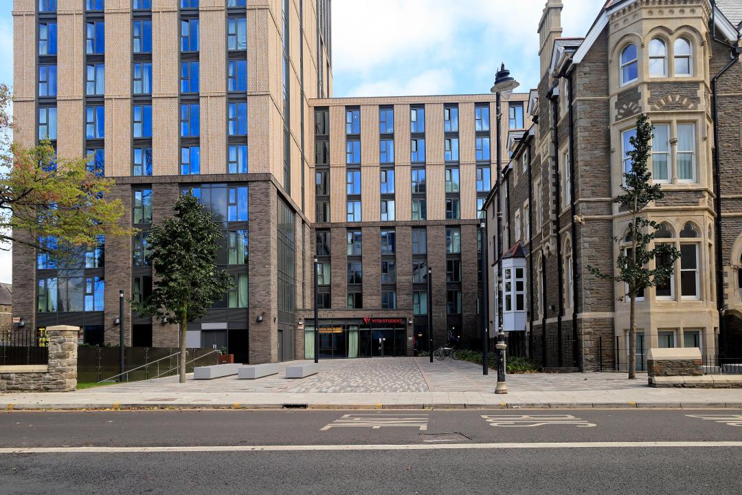 VITA student accommodation high rise block, Cardiff city centre. Taken September 2023
