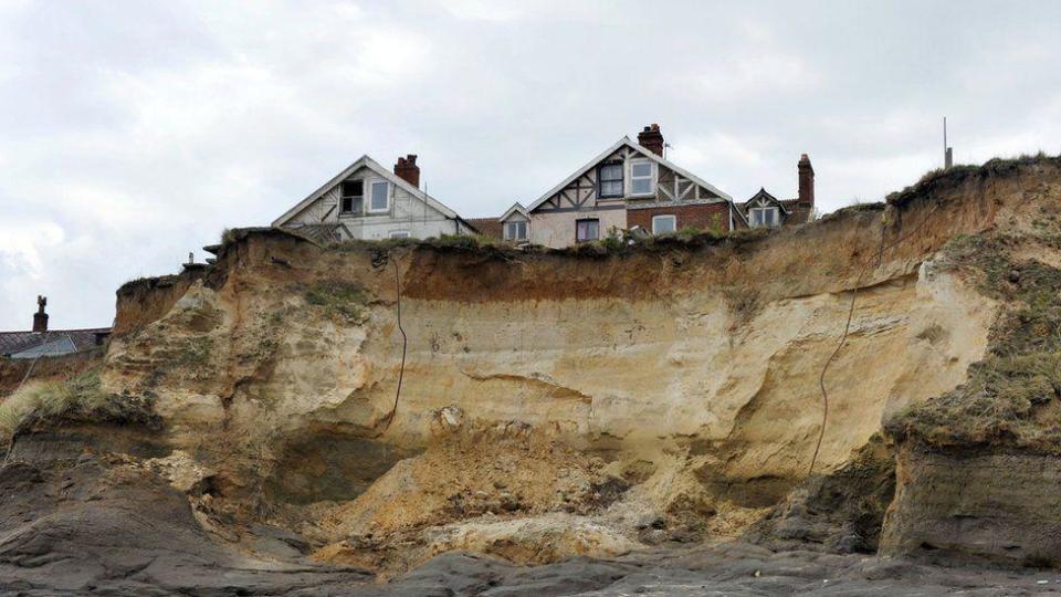 Cliffs that have suffered erosion