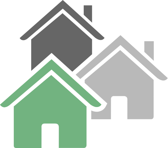 Icon depicting 3 homes