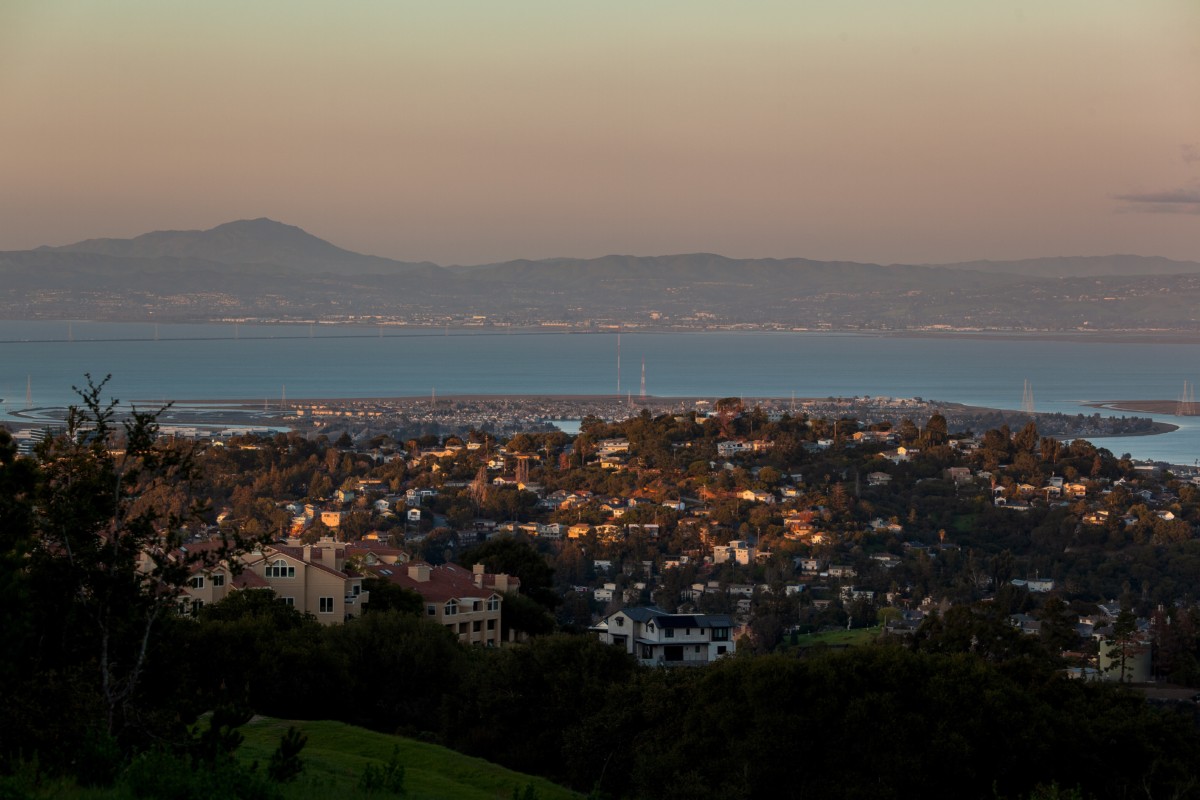 view of san francisco from a hill during dusk