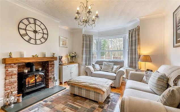 The living room of the home in the charming northern town of Knutsford