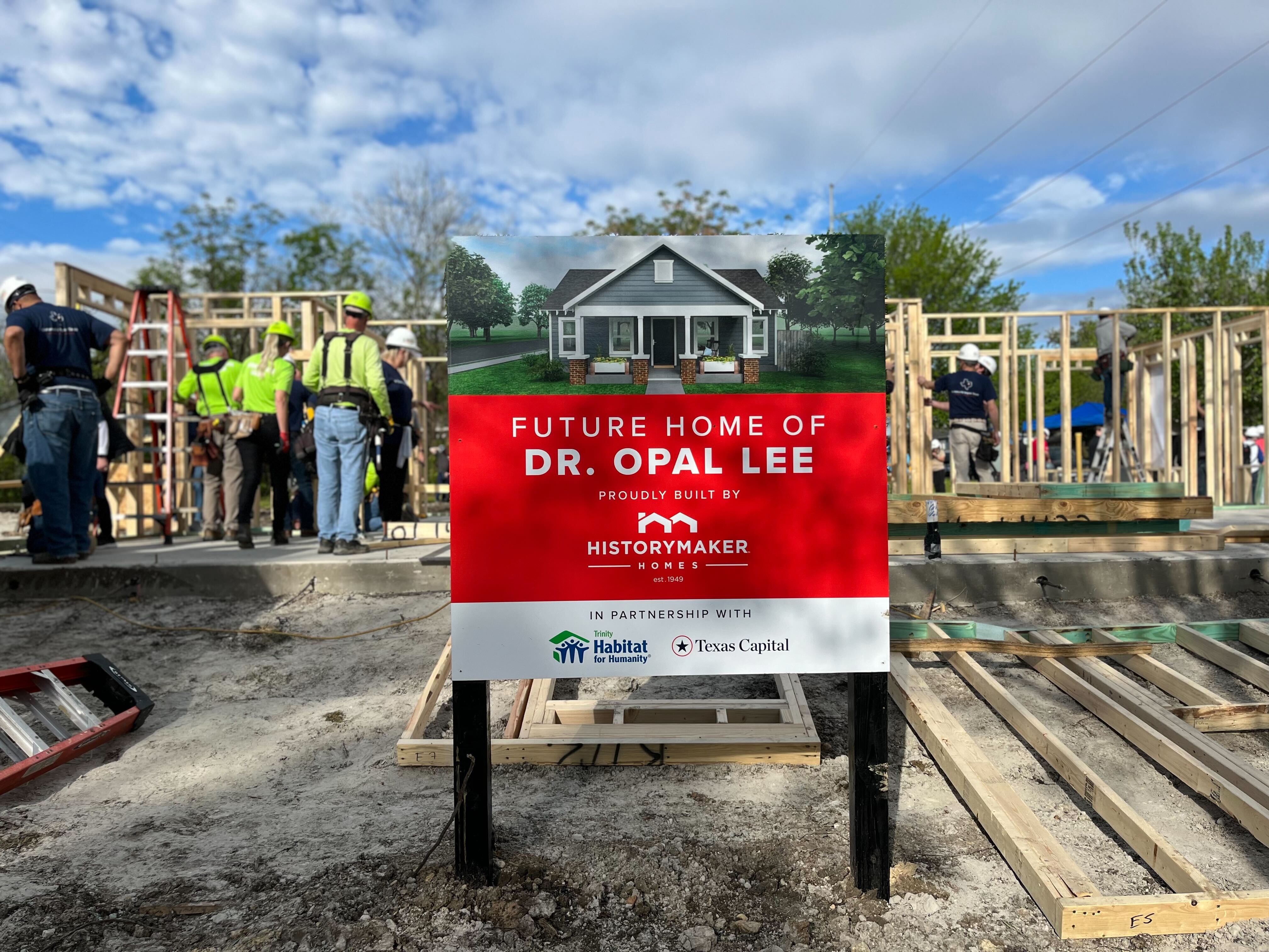 Construction begins on Miss Opal Lee's new home in the Historic Southside neighborhood of Fort Worth. (NBC 5 photo/Tahera Rahman)