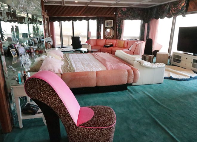 This is the master bedroom suite in the oceanfront mansion of the late Hawaiian Tropic founder Ron Rice, seen here on Monday, Nov. 28, 2022. The suite was redecorated by Rice's daughter Sterling when he decided to use one of the first-floor bedrooms instead. The luxury home at 175 Ocean Shore Blvd. in Ormond Beach was put up for sale by Rice's estate on Thanksgiving Day.