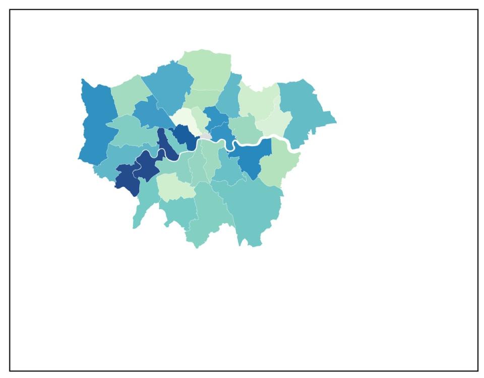Asking prices in some London boroughs are significantly higher compared to last year (ES)
