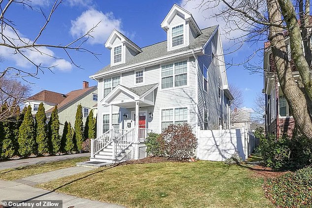New York, San Francisco, Los Angeles and Boston were the four metro areas with the highest amount of 'million-dollar cities.' Pictured: a $1 million home currently for sale on Zillow in Boston, MA