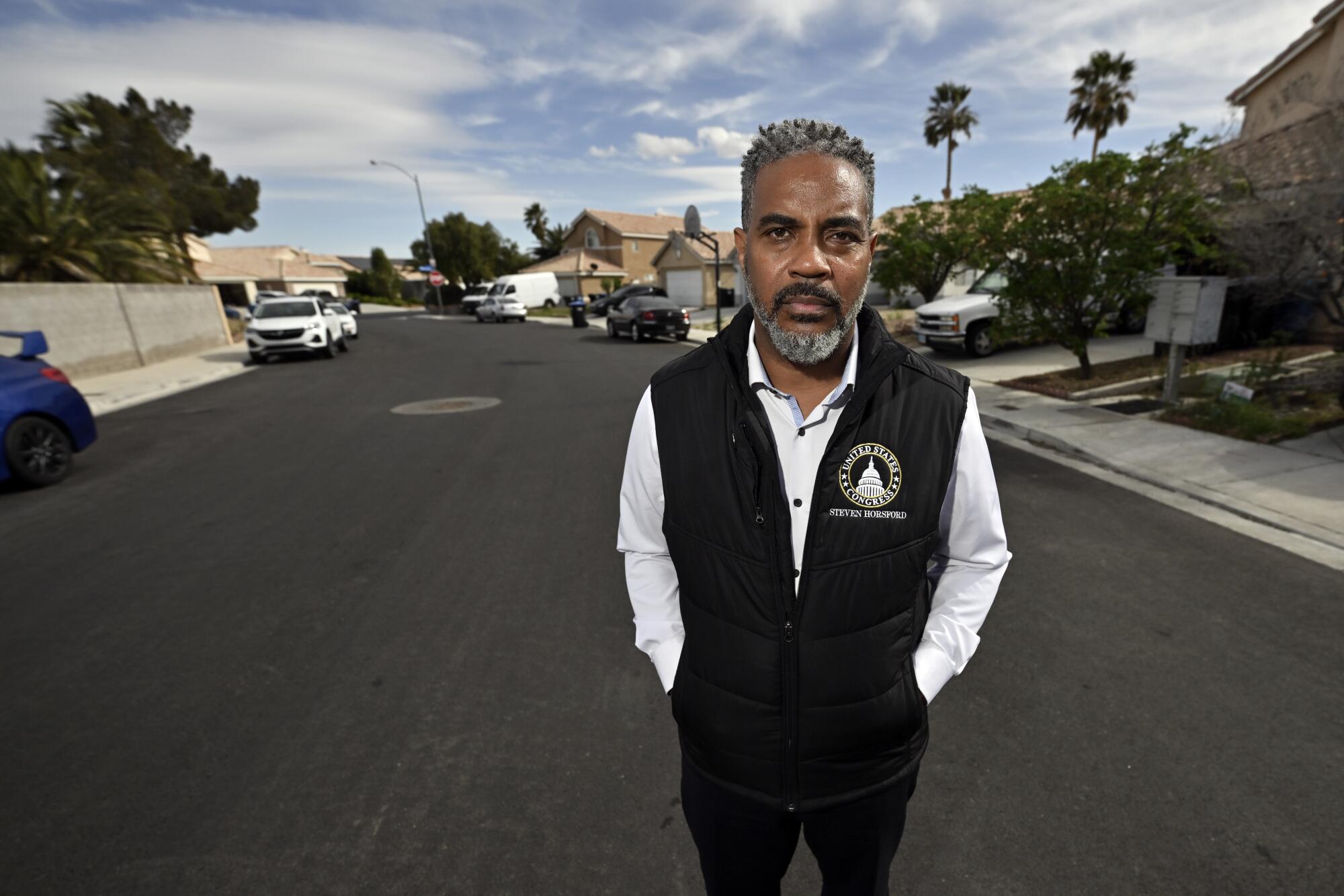 Rep. Steven Horsford (D-Nev.) in a North Las Vegas neighborhood in his home district.