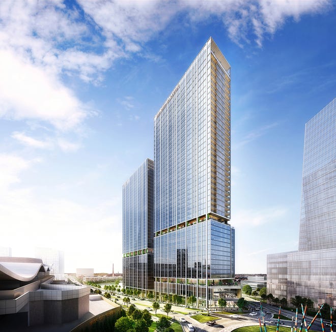 This rendering of designs for a Ritz Carlton Nashville hotel and condominiums was released in November 2021.
Provided by architect Skidmore, Owings & Merrill LLP.